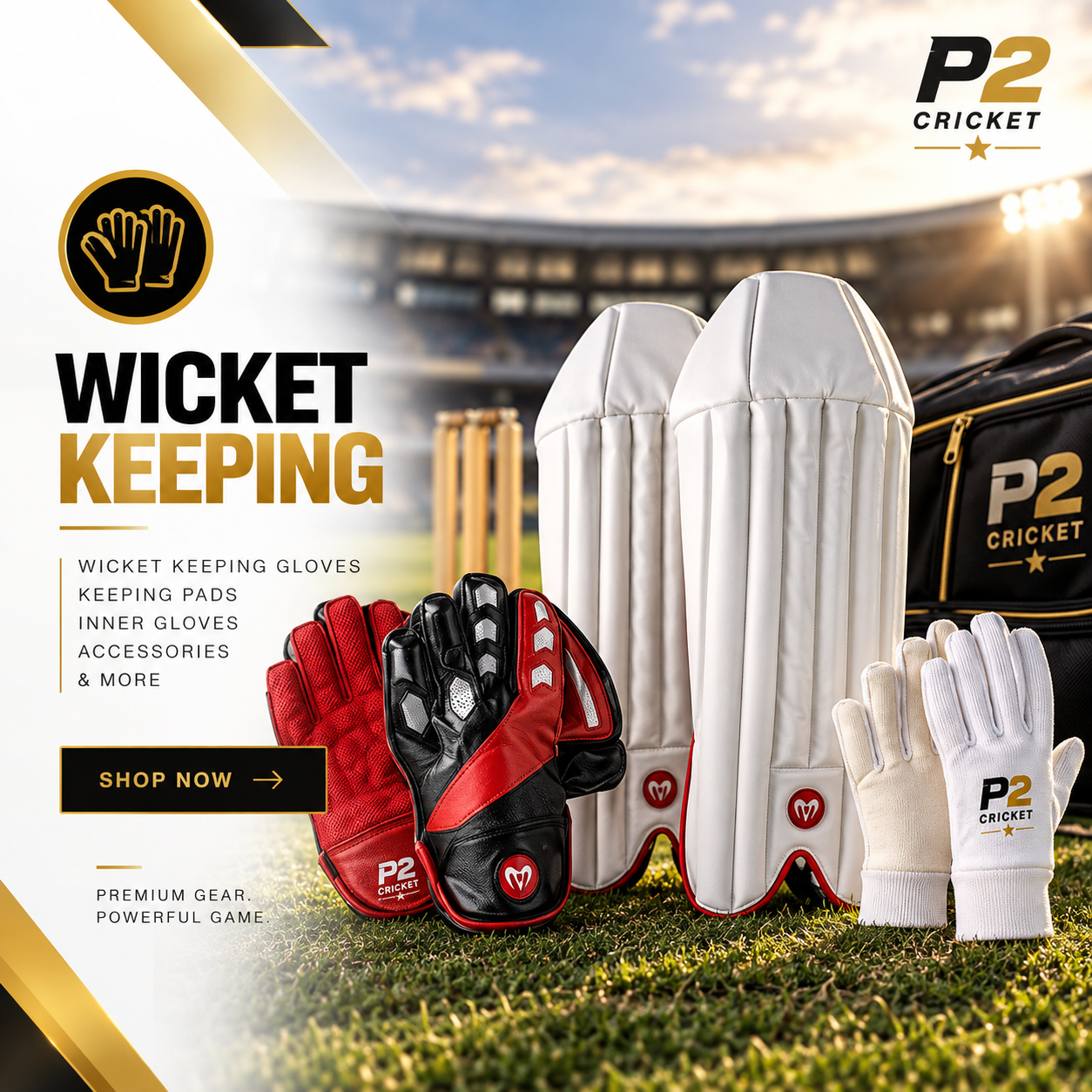 Cricket wicket keeping gear